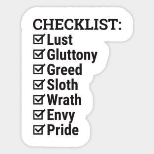 Checklist Sticker